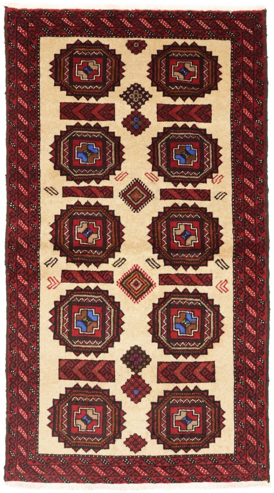 Hand-Knotted Farmhouse Oriental Rug Tribal Geometric Design Area Carpet 3X6 ft