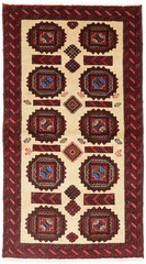 Hand-Knotted Farmhouse Oriental Rug Tribal Geometric Design Area Carpet 3X6 ft