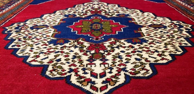 Rare Antique 1900-1939's Wool Pile Natural Dye Hand-Knotted Area Rug 5'x7'10" gallery