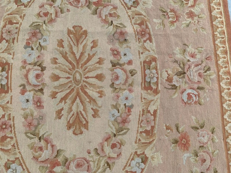 Vintage Aubusson Rug: Hand-woven Chain Stitch Carpet, Home Decor 4x6 ft gallery