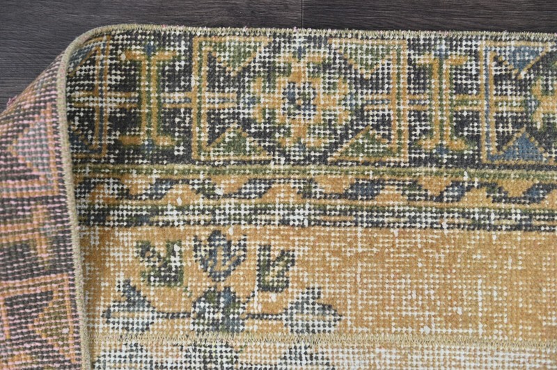 Vintage Turkish Runner Rug 2x8ft Wool Anatolian Handmade Hallway Oushak ORANGE gallery
