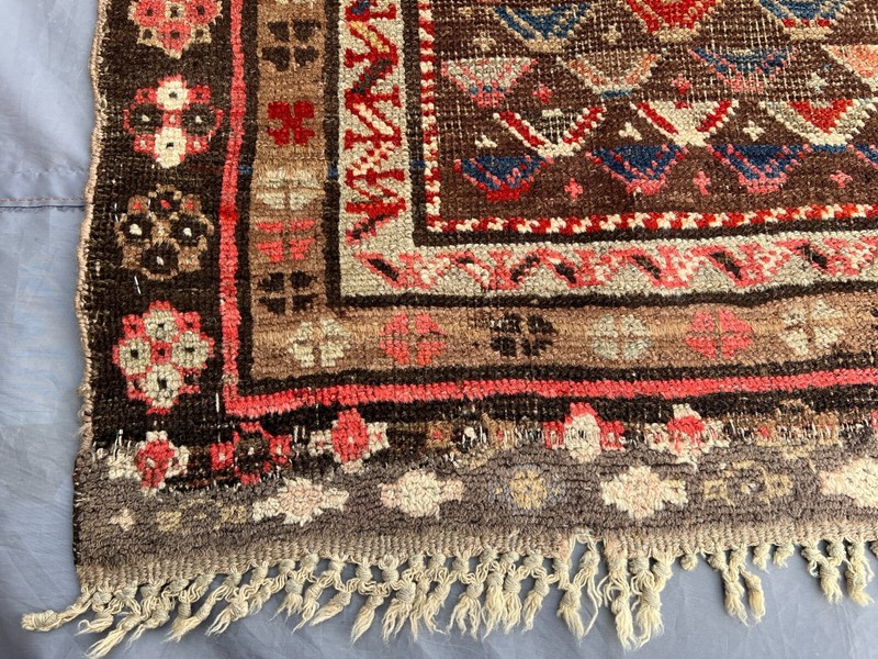 Afghan Prayer Rug 3 x 4'8 – Distressed Hand Knotted Tribal Wool Vintage Rug gallery