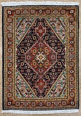 Hand Knotted 2×3 Vintage Wool Area Rug Carpet Navy Blue Oriental Tribal Accent