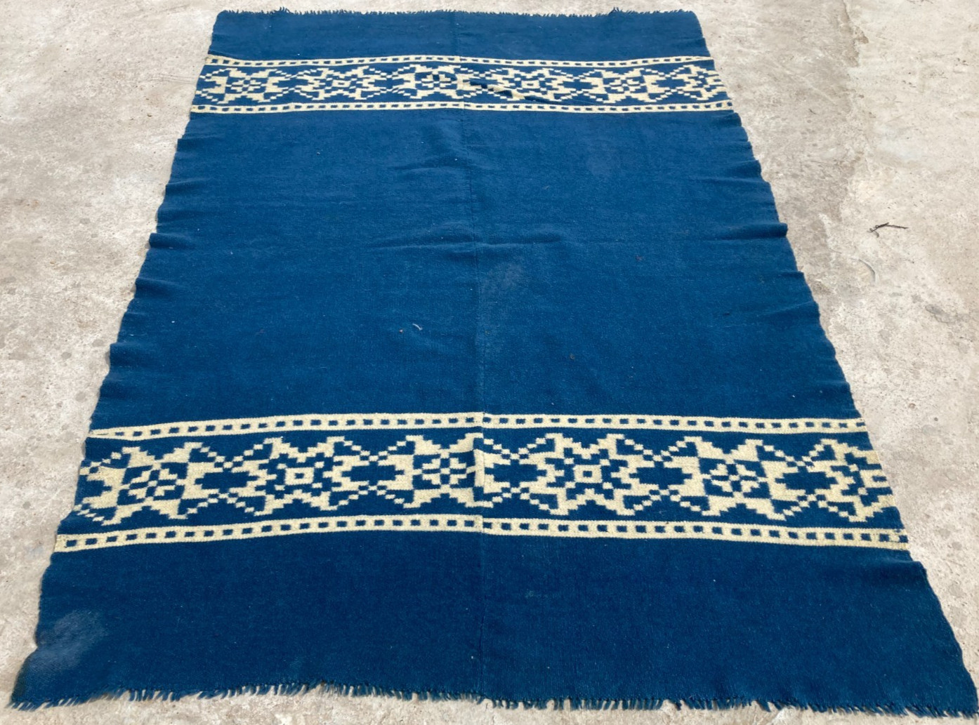 Vintage Handmade Turkish Geometric Wool Kilim Rug 220x149 cm gallery