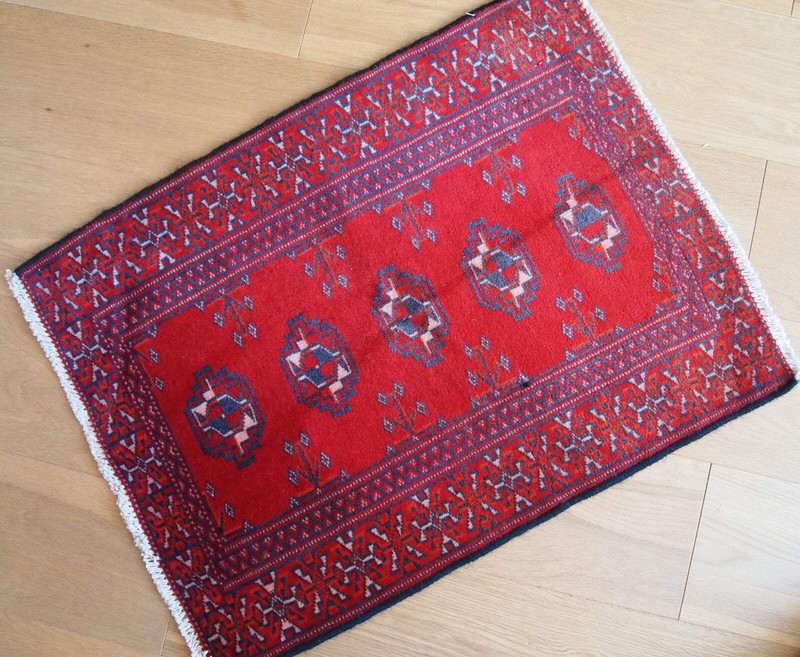 Vintage 1970s Handmade Turkmen Rug – 1.9' x 2.6' (58cm x 79cm) – 1C204 gallery