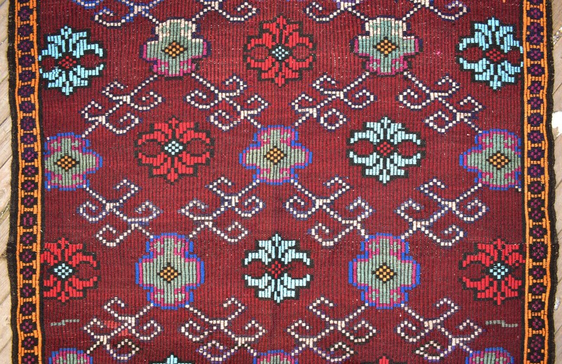 Turkish Kilim Handwoven 5'x9' Cicim Kilim Natural Wool Vintage Rug 164x290cm gallery