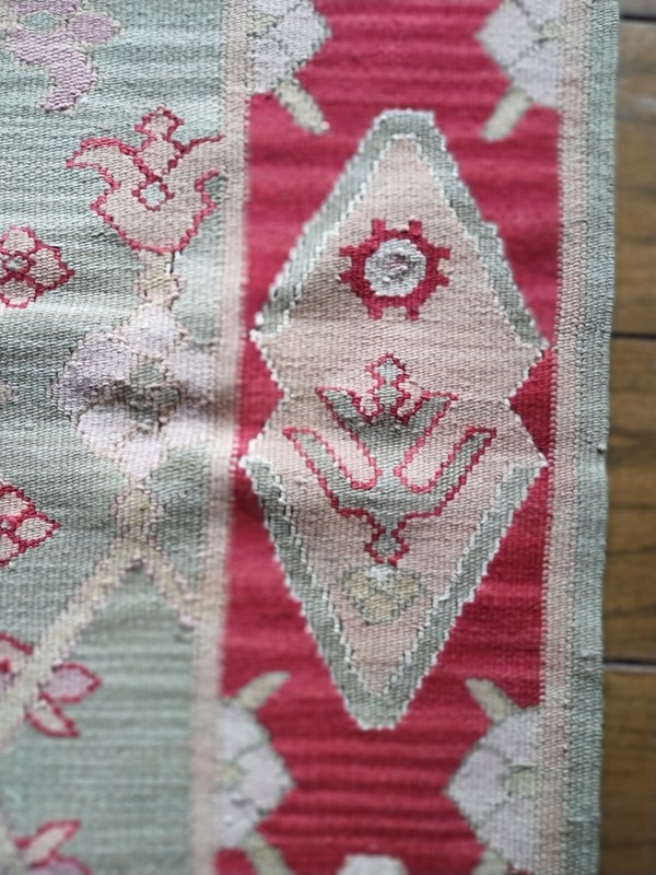 Vintage Woven Runner 31"x8.10" Reversible With Fringe Hallway Rug Runner gallery