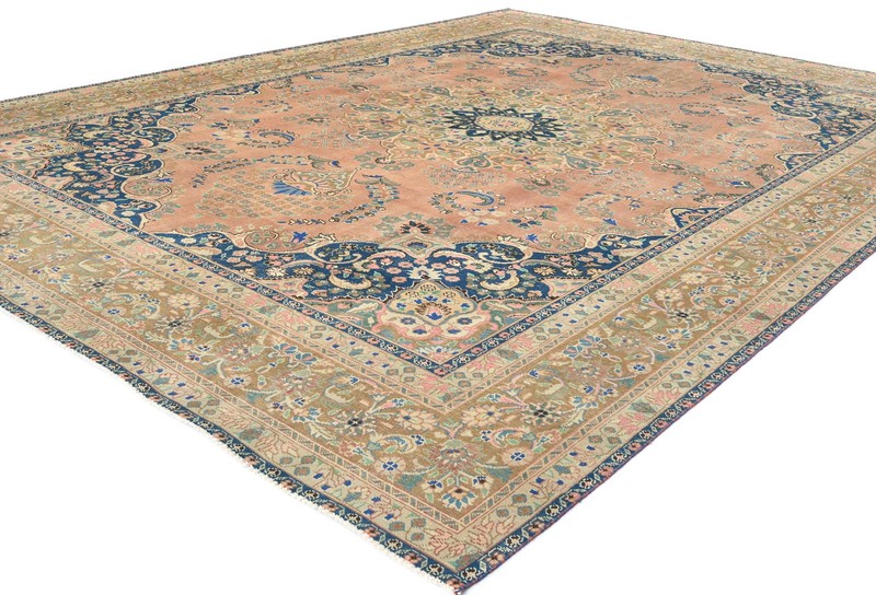 9'5X12'6 ft Stone-Washed Distressed Vintage Oriental Rug Antique Floral Carpet gallery