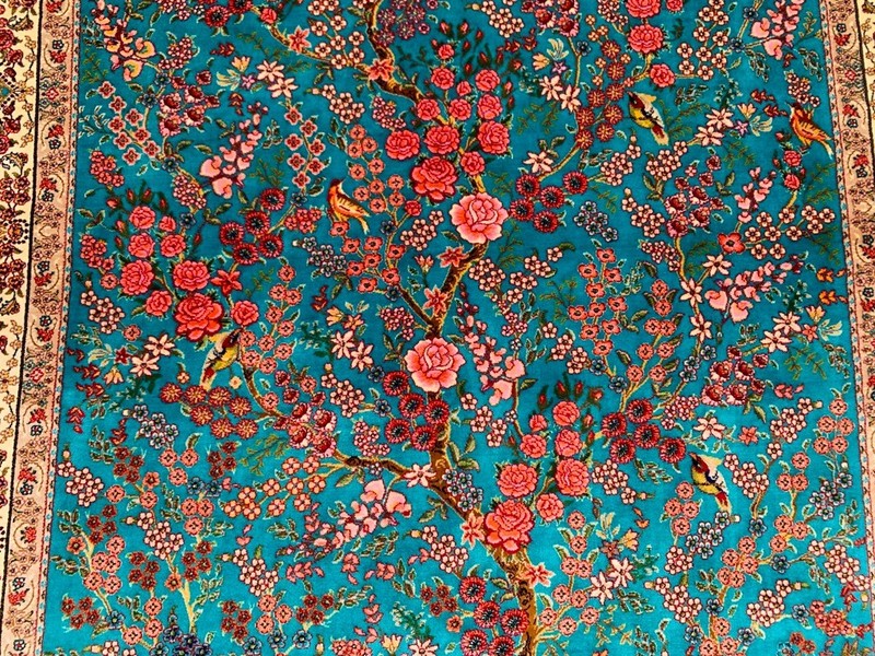 New Pictorial Rug Hi Qaulity Power Loomed Tree of Life Silk Carpet 3x5 ft gallery