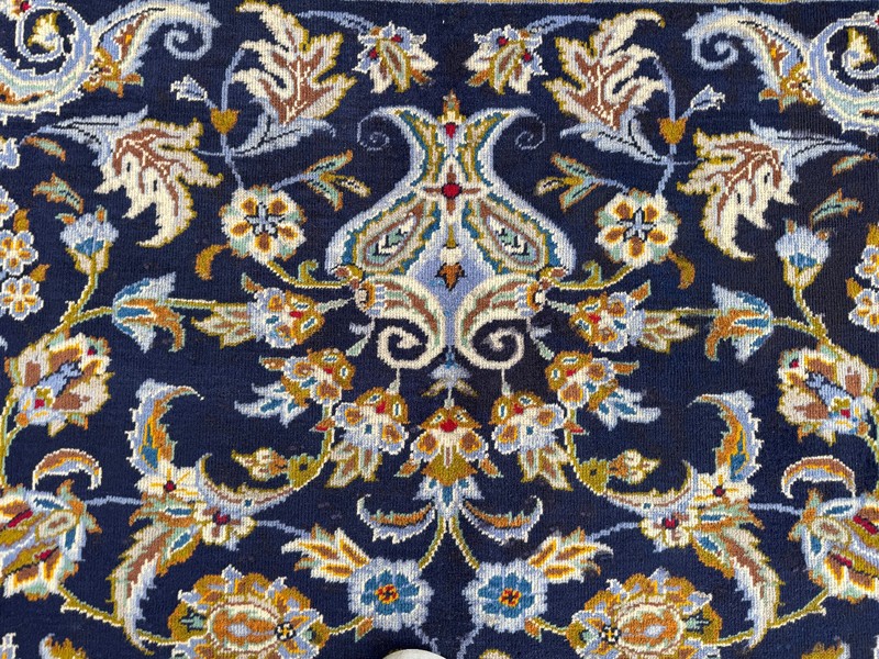 10x14 BLUE ANTIQUE RUG HAND-KNOTTED vintage oriental big fine wool handmade navy gallery