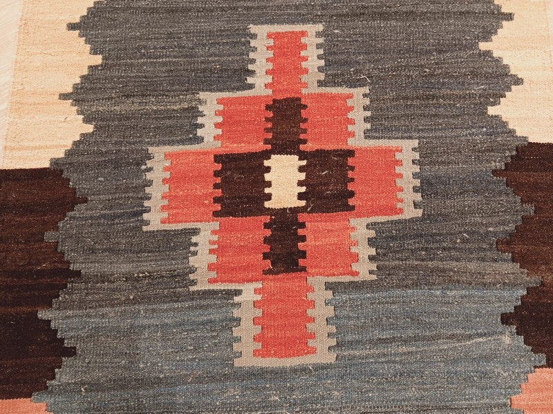 ESTATE 3'x15' KILIM Flat Weave Reversible Vegetable Dye Handmade Rug Wool 582847 gallery
