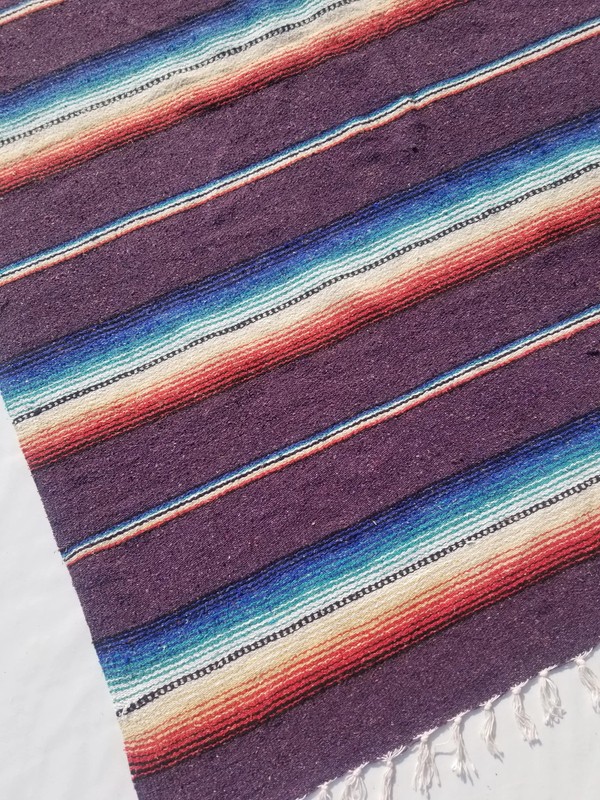 Vintage Traditional Handmade Mexican Saltillo Serape Wool Multi Kilim 6.1x4.4ft gallery