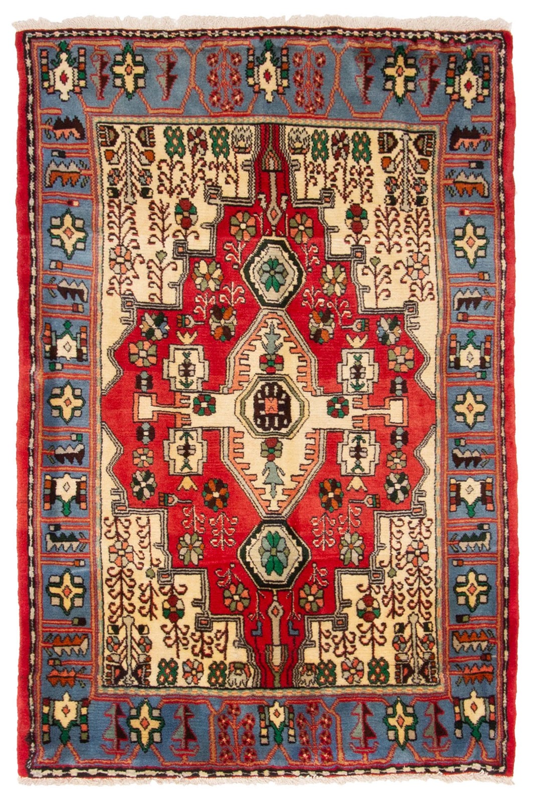 Vintage 3'5" x 5'1" Traditional Hand Knotted Vegetable Dye Wool Area Rug gallery