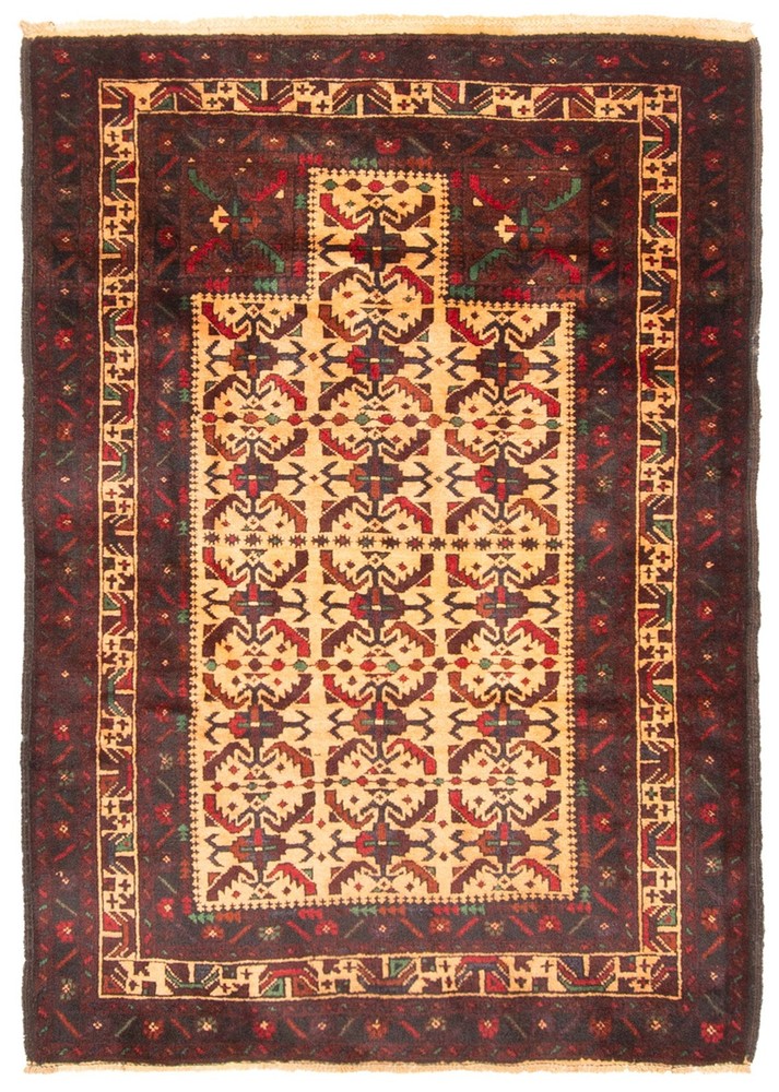 Vintage Traditional Hand-Knotted Area Rug 3'1" x 4'6" Oriental Wool Carpet