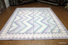 Southwestern Style 8′ X 10′ HANDMADE HAND WOVEN LIGHT BLUE BEIGE lavender Color