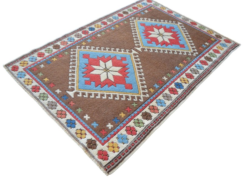 4x6 Area Rug Hand Knotted Vintage Turkish Oushak Rug Actual: 4' x 5'9" gallery