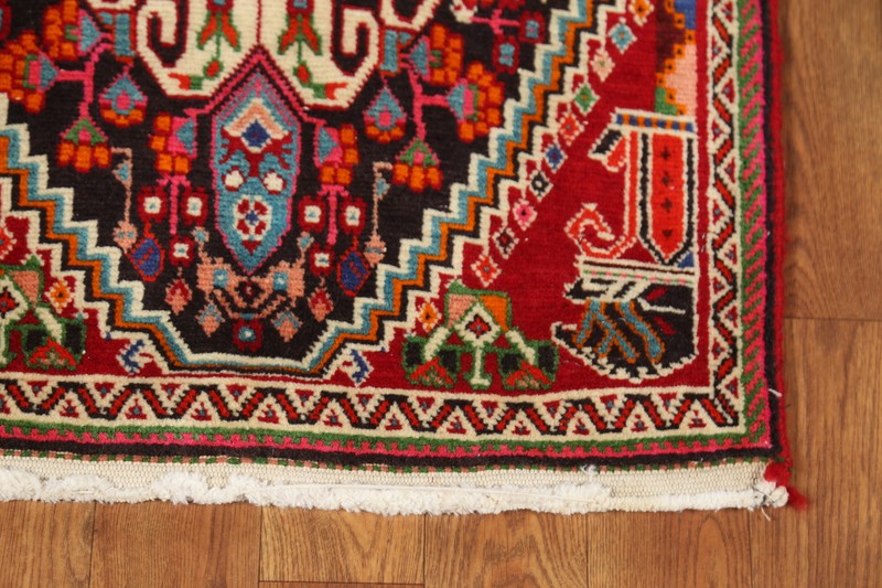 Navy Blue Geometric Wool Abadeh Square Rug Accent Hand-made Foyer Carpet 2x2 gallery