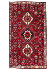 VINTAGE TRIBAL QASHQAI RUG HAND MADE EASTERN RED WOOL CARPET 7’6″ x 4’3″ CLEANED