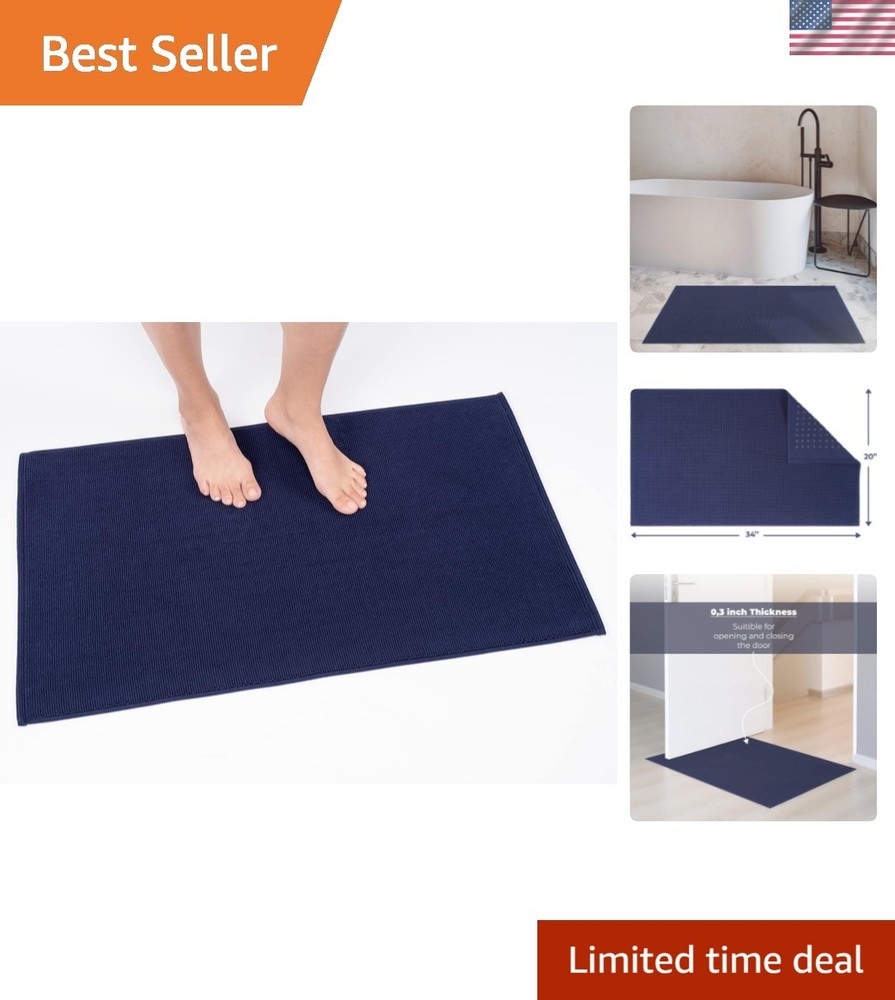 Super Soft 20x34 Turkish Bathmat Rug - Breathable, Quick Dry & Machine Washable