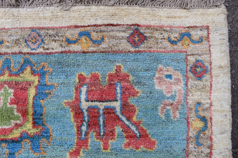 Vintage Traditional Hand Made Turkish Oushak Oriental Wool White Carpet 421x308 gallery