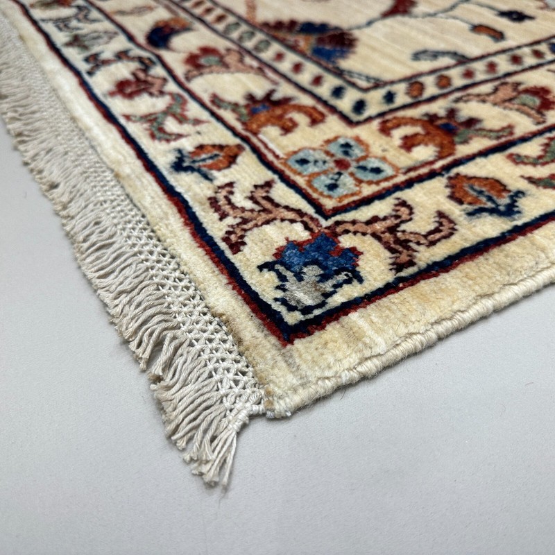 Handmade (3'1" x 6'6") Off-white Floral Sultani Afghan Tribal Wool Runner Rug gallery
