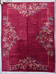 Antique Art Deco Chinese Red Oriental Rug 8’8” X 11’4” #8046