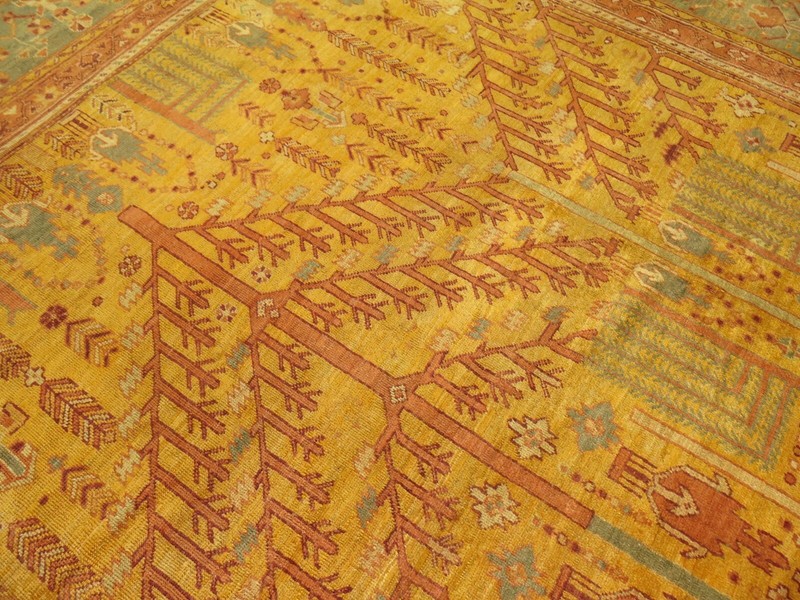 Antique WIllow Tree Turkish Oushak Ushak Rug Size 13'2''x17'3'' gallery