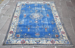 Vintage Chinese Design Rug 79”x128” Hand-knotted Blue Rug Home Decor Wool Rug