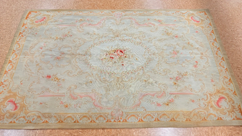 antique French Aubusson carpet 4 x 6.3 excellent condition gallery