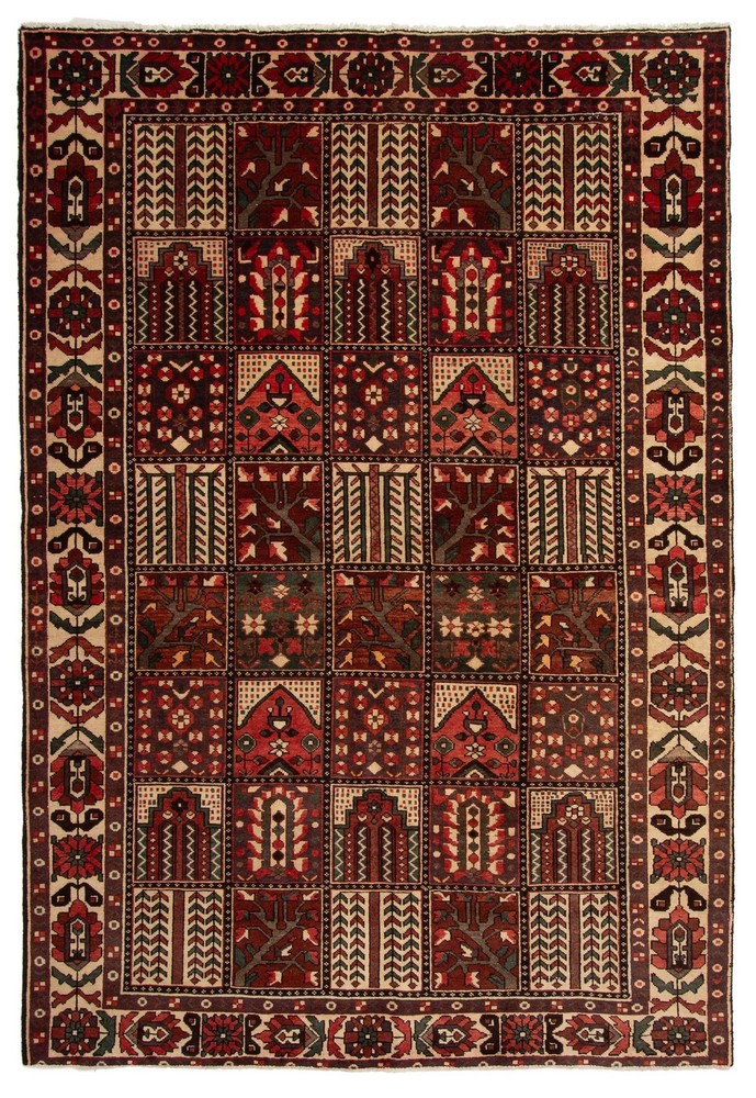 Vintage 6'9" x 10'0" Traditional Hand Knotted Vegetable Dye Wool Area Rug