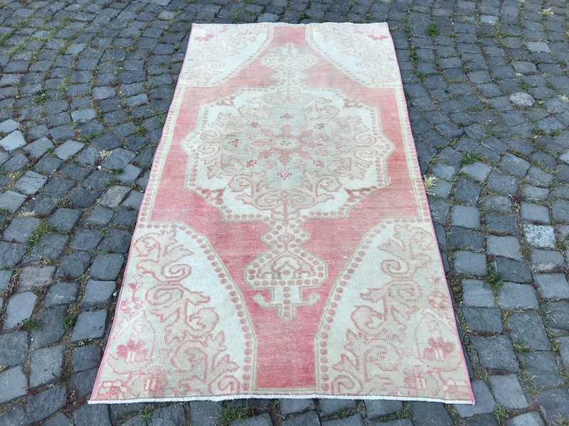 Oushak Kilim Rug Boho Decor Rug Home Decor Rug Turkish Vintage Rug 3,4 x 6,6 ft gallery