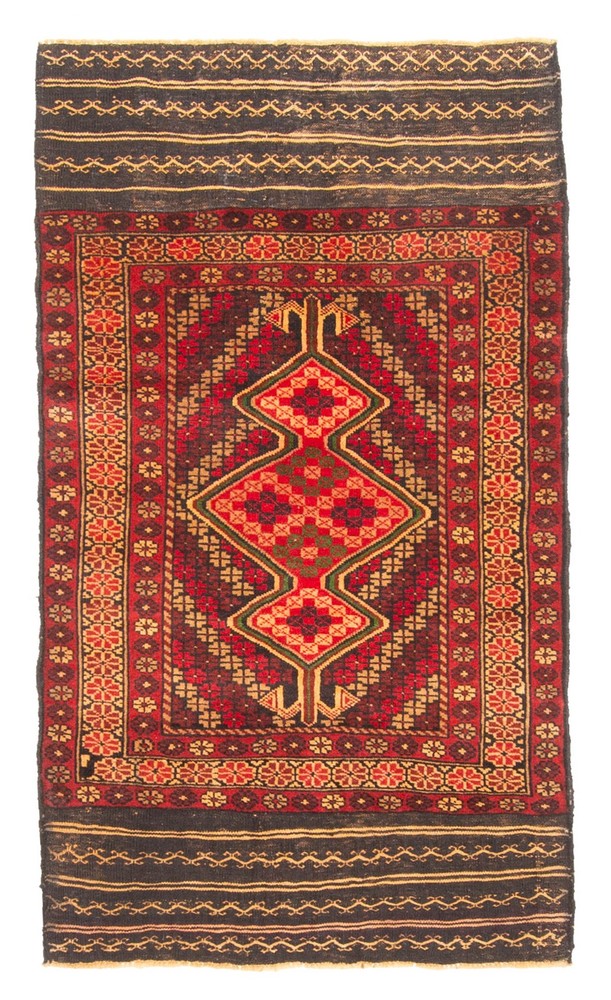 Vintage Hand-Knotted Area Rug 2'8" x 4'11" Traditional Oriental Wool Carpet