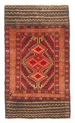 Vintage Hand-Knotted Area Rug 2’8″ x 4’11” Traditional Oriental Wool Carpet