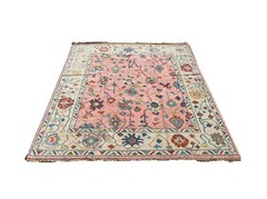 On Sale Genuine Hand Knotted Pink Oushak Geometric Area Rug Carpet 8’3”x9’11”,#3