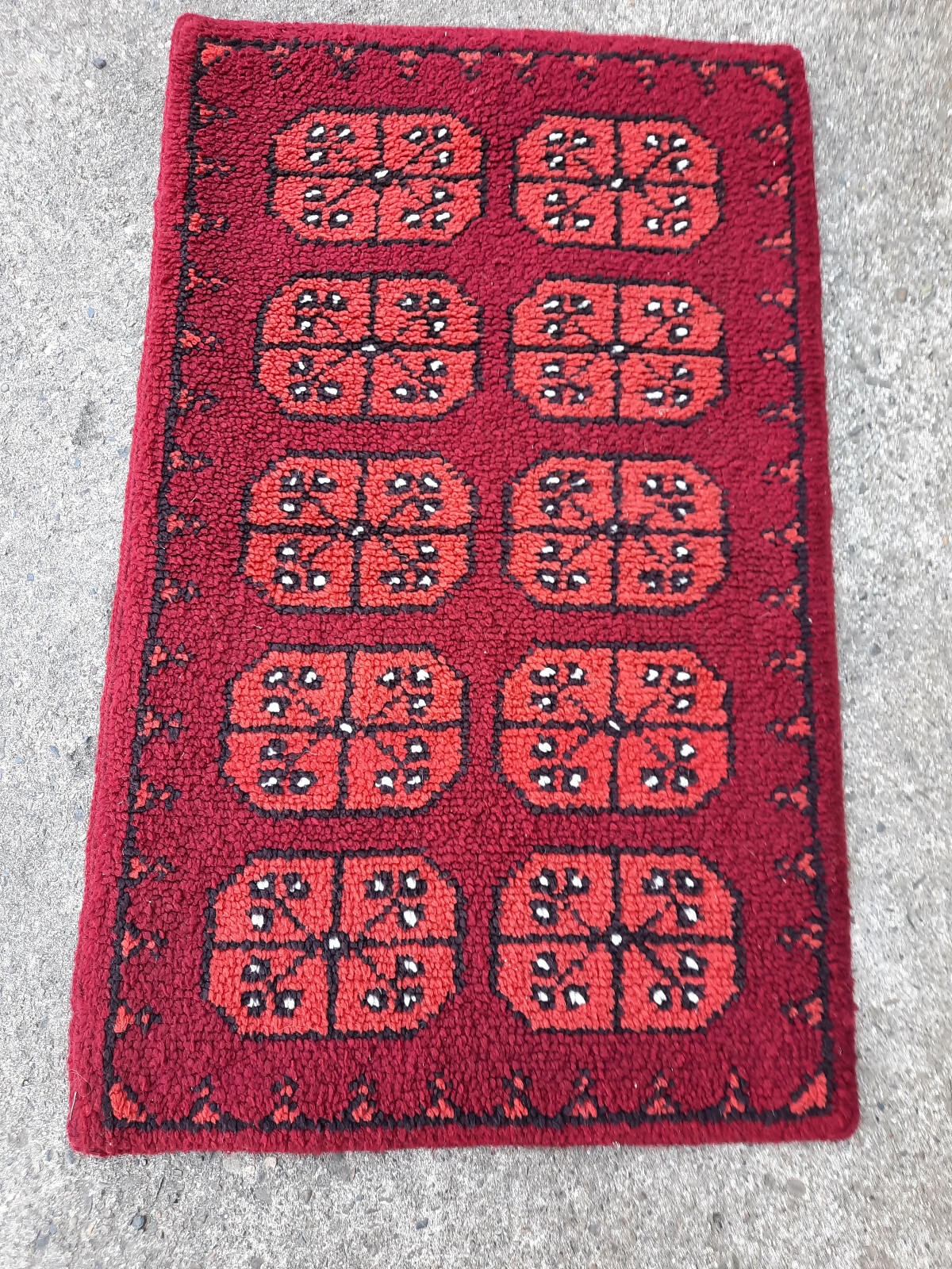 60s Vintage Oriental Carpet Rug Bridge Hand-Knotted 113 X 68 123 gallery