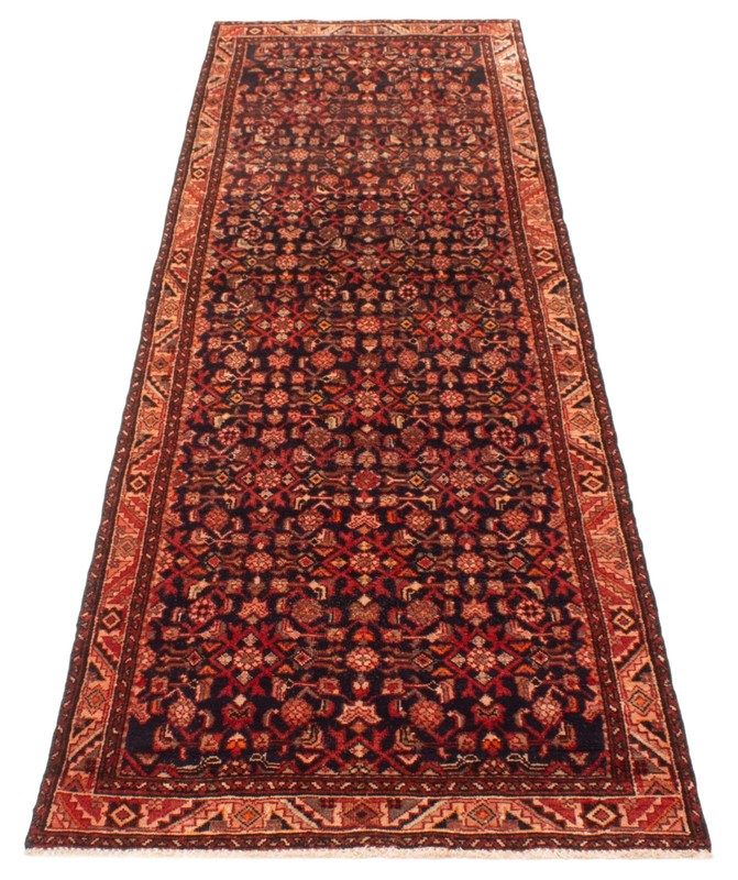 3'5" x 10'2" Vintage Hand-knotted Runner Rug Traditional Oriental Wool Carpet gallery