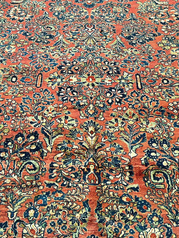 ORIENTAL ANTIQUE SAROUK KAZAK OUSHAK HERIZ RUG 9X11FT gallery
