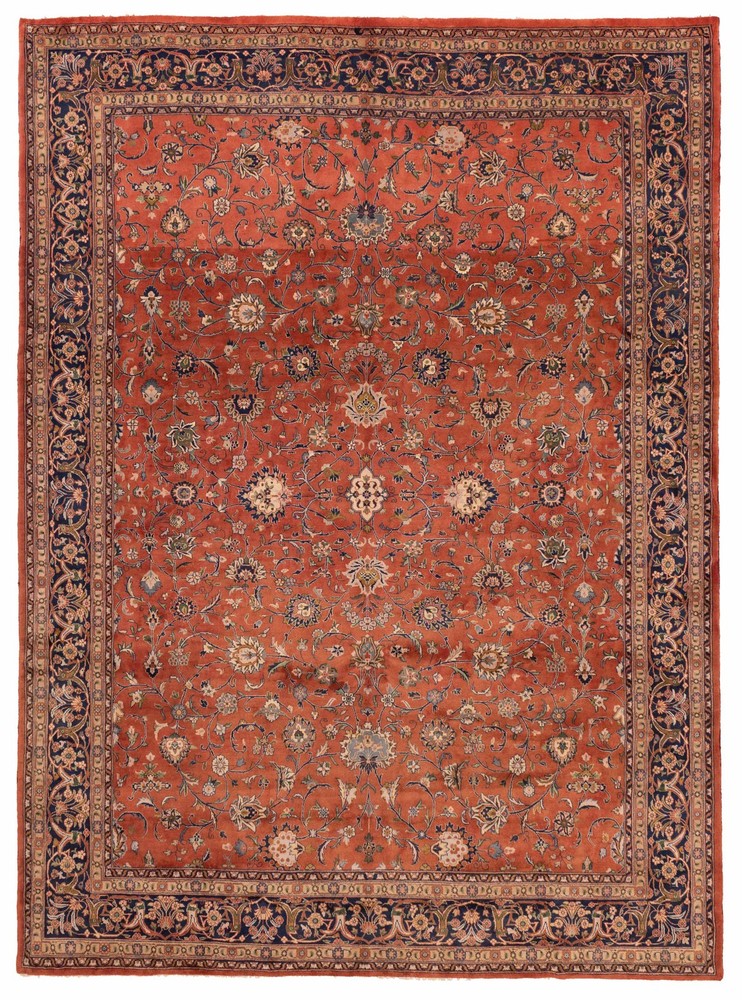 Vintage 8'10" x 11'10" Traditional Hand Knotted Vegetable Dye Wool Area Rug