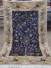 Signed Sarafian Tree of Life Rug 4.2×6.6 Ft Silk & Wool on Silk Handmade Carpet