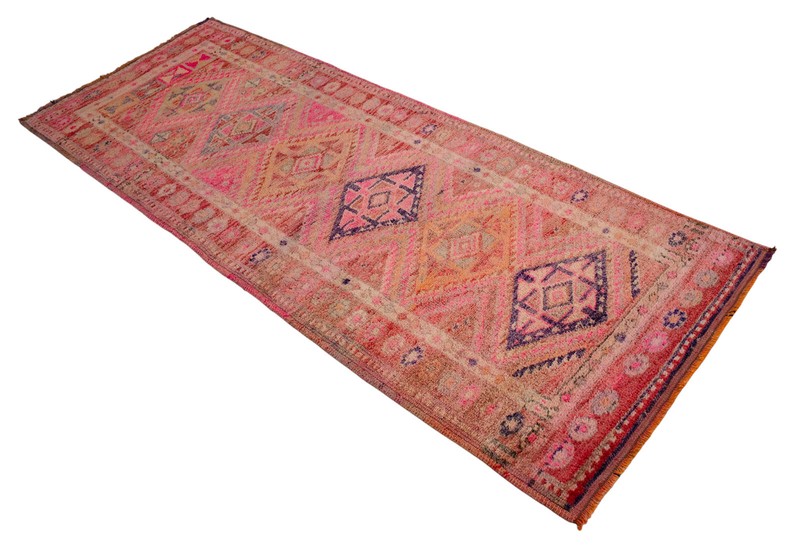 Antique Turkish Runner Hand made Natural Dyes Short Runner Rug 2.11 x 7.9 ft gallery