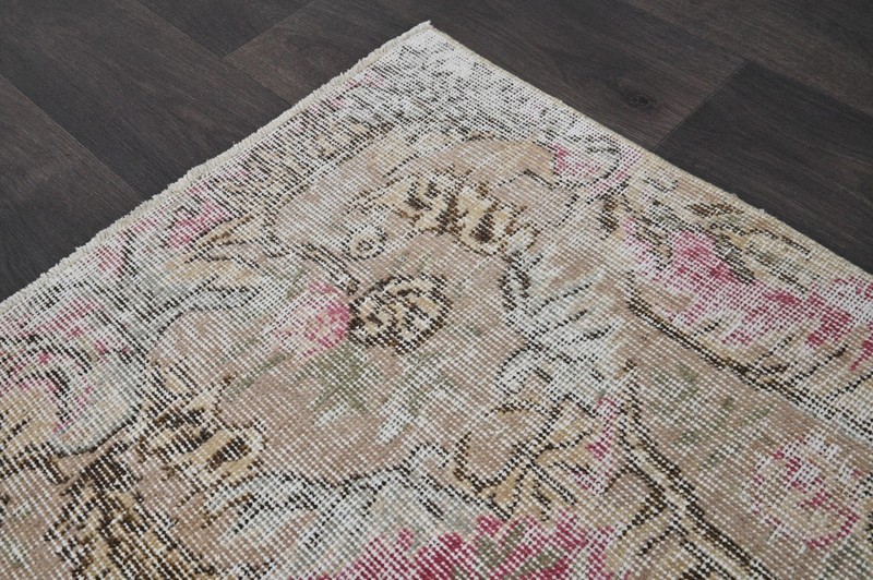 Oushak 5x8,Turkish Rug,vintage,anatolian,PINK,kilim,Bohemian,handmade,wool gallery