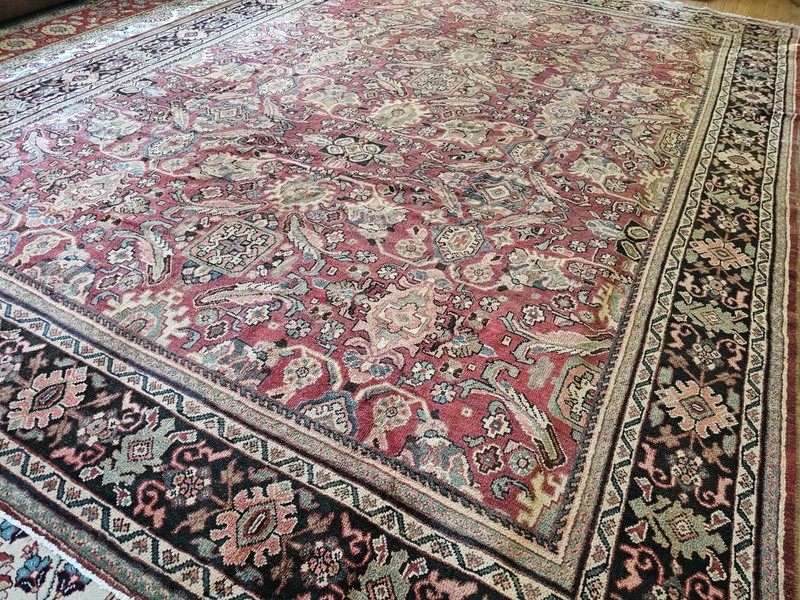 10.6 x 14.2 ANTIQUE FINE HERIZ VINTAGE SERAPI USHAK KAZAK TURKISH gallery