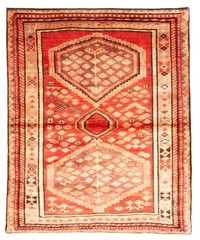 Vintage Geometric Area Rug 4’11” x 6’0″ Traditional Hand-Knotted Wool Carpet
