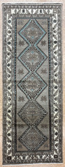 Hamedan Wool Hand Knotted Runner Rug 3×10 Gray Tribal Oriental Vintage Boho Chic