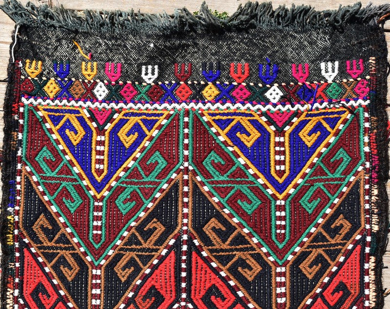 Turkish Kilim Rug 19''x43'' Hand Woven Sivas Mini Cicim Kilim 50x110cm Chair Rug gallery