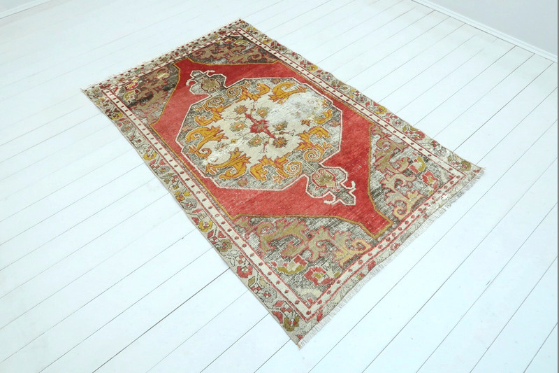 Turkish Area Rugs, Tribal Carpet, Handmade Floor Carpet Bedroom Wool Rug 50"X79" gallery