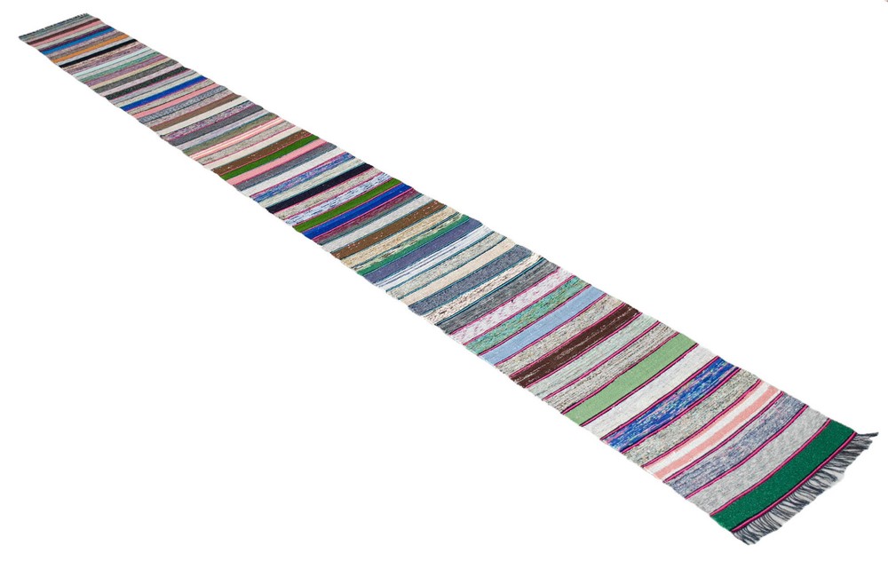 Striped Runner Rug Stair Tread Hand MADE Extra Long Kilim Ragrug 1.8 x 19.8 Ft