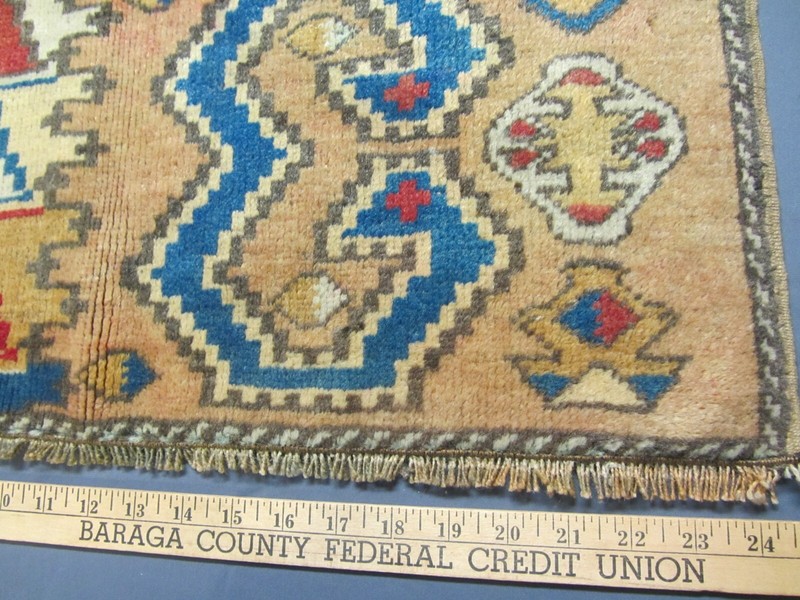 24" x 24" Turkish Vaghireh Sampler Rug Soft Wool Semi-Antique Muted Colors gallery