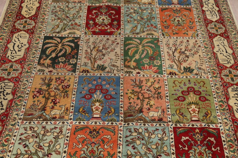 Vintage Garden Design Tebriz Dining Room Rug Wool Hand-made Carpet 6x10 gallery