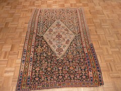 4’2 X 6’2 Hand Knotted Navy Blue Antique Kilim Oriental Rug G1862